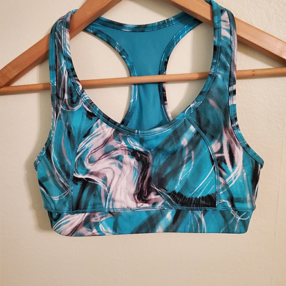 Calvin Klein XS multi color sports bra teal